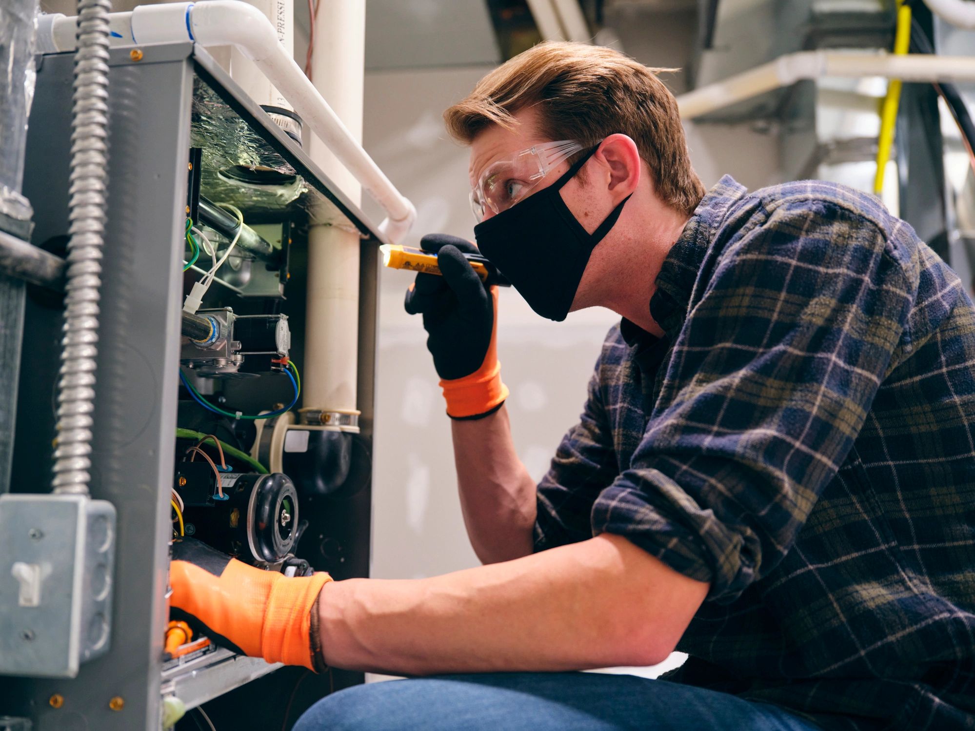 hvac technician working